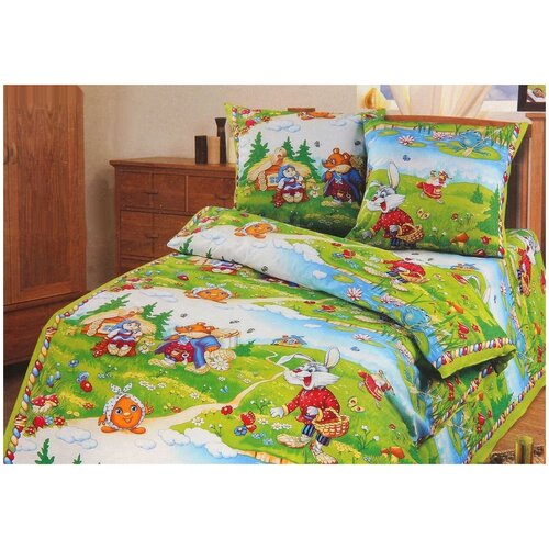 фото Комплект детского постельного белья в гостях у сказки 1,5 спальный, бязь, наволочки 70x70 артдизайн
