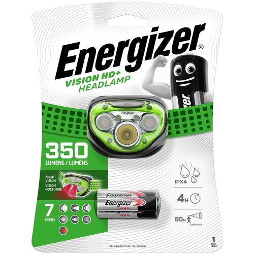 фото Фонарь налобный energizer hl vision hd + 3 aaa батарейки в комплекте