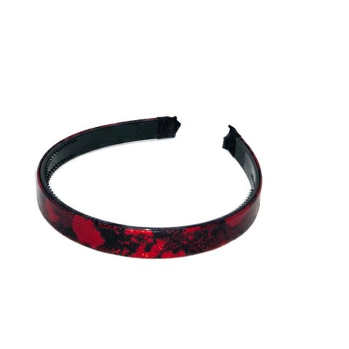 Ободок для волос эко-кожа+пластик 1,6см красный