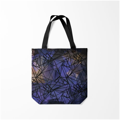 фото Сумка-шоппер / 40х40 см / популярные иллюстрации / узоры синий бежевый абстрактный узор burnettie