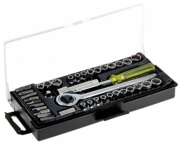 Набор инструментов в кейсе TUNDRA, универсальный, 1/4' и 3/8', 40 предметов