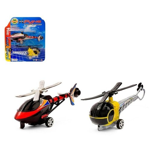 Вертолет заводной «Спасательный», набор 2 шт, микс игрушка вертолет мини микс