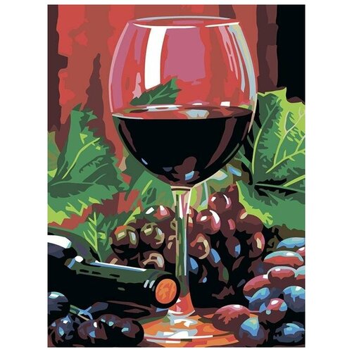 Картина по номерам Красное вино, 30x40 см