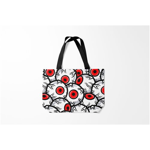 фото Сумка-шоппер / 46х35 см / популярные иллюстрации / глаза злодея red eyes burnettie