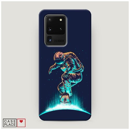 фото Чехол пластиковый samsung galaxy s20 ultra космонавт-скейтер case place