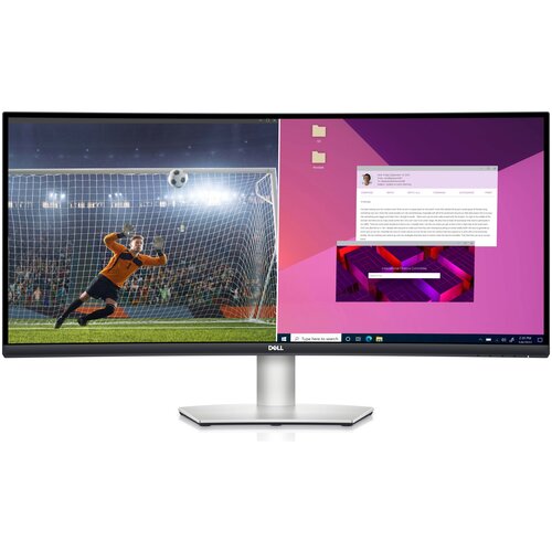 34 Монитор DELL S3423DWC, 3440x1440, 100 Гц, *VA, черный/белый изогнутый монитор aoc cu34v5cw 34 wqhd va 100 гц чёрный