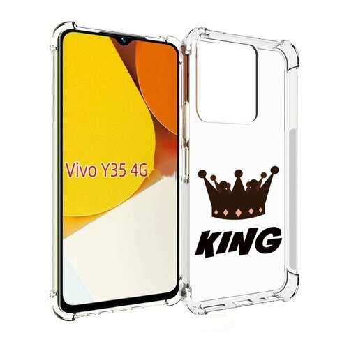 Чехол MyPads корона-короля-черный для Vivo Y35 4G 2022 / Vivo Y22 задняя-панель-накладка-бампер
