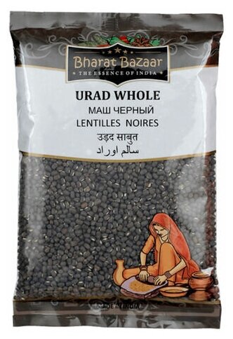 Маш черный Urad Sabut Bharat Bazaar 500 г - фотография № 4