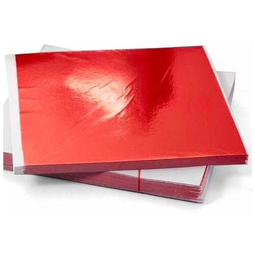 фото Поталь (25 листов), цвет: красный, 14х14 см epoxy master