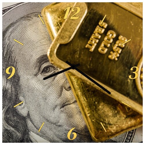 фото Svs настенные часы svs 3001938 золотые слитки