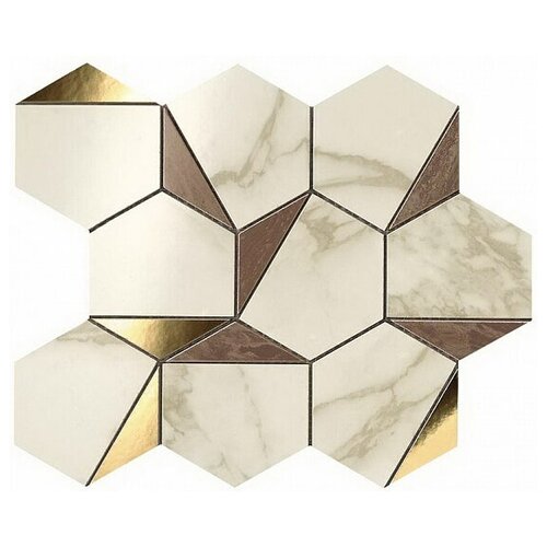 Мозаика Atlas Concorde Marvel Edge Gold Hex Brown-Calacatta 25,1x29