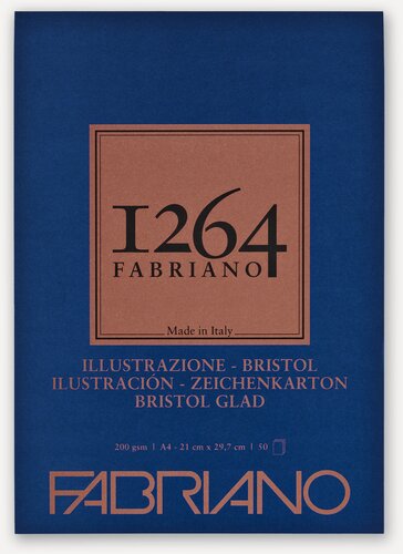Изображение товара Альбом для графики Fabriano 1264 BRISTOL 200г/м. кв 21х29,7 50 листов склейка по короткой стороне