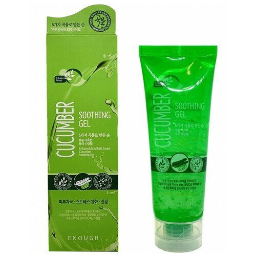 Гель с огуречным соком 6 Mixed Cereal Cucumber Soothing Gel, ENOUGH, 8809474492623