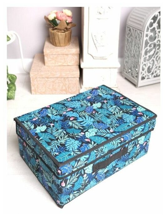 фото Короб для хранения вещей / Органайзер для хранения / Складной органайзер для одежды, синий