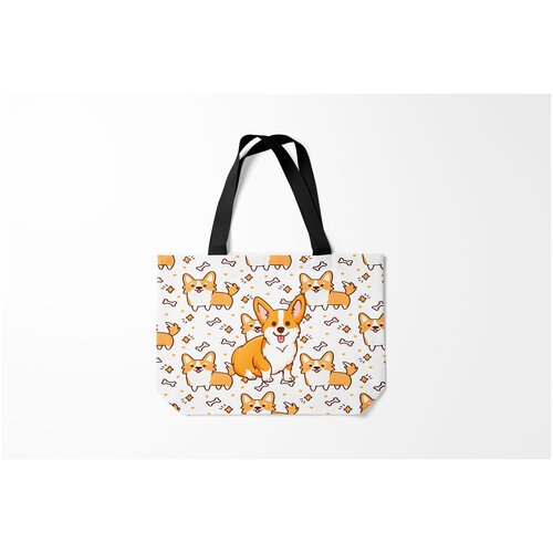 фото Сумка-шоппер / 46х35 см / собаки / вельш корги burnettie