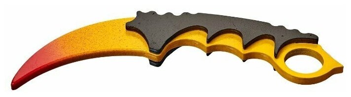 Деревянный нож керамбит Градиент Желтый (сувенир из дерева) из игры ксго/CSGO MASKME
