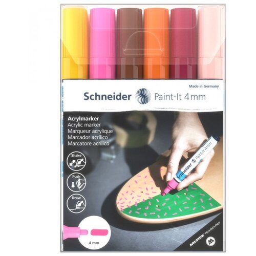 Schneider Набор акриловых маркеров Paint-it 320 (120297), 6шт., ассорти, 6 шт.