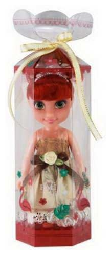 Кукла ABtoys Emily прозрачной коробочке (шатенка), 16,5см, QJ086 разноцветный