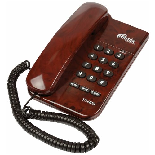Проводной телефон Ritmix RT-320, коричневый
