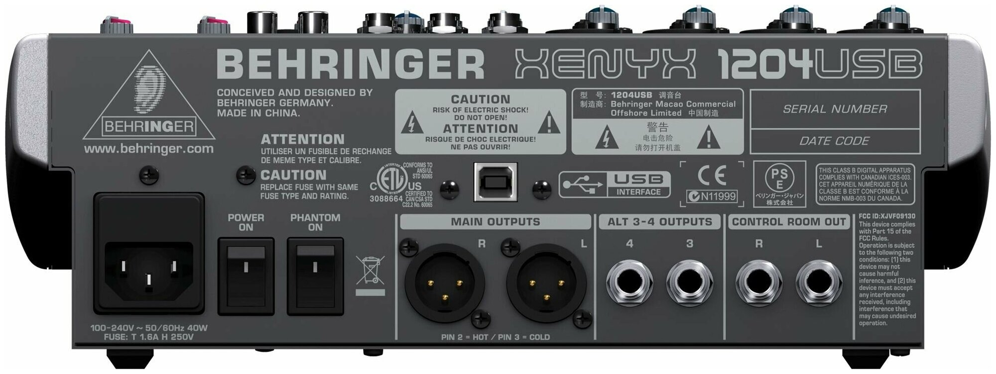 Микшерный пульт BEHRINGER Xenyx X1204USB