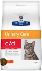Сухой корм для кошек Hill's Prescription Diet c/d Multicare профилактика МКБ при стрессе, с курицей 1.5 кг