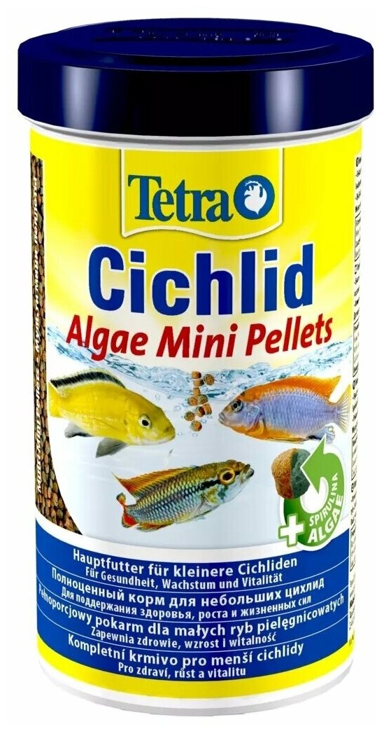 Сухой корм для рыб Tetra Cichlid Algae Mini Pellets (мини мульти шарики) 500 мл