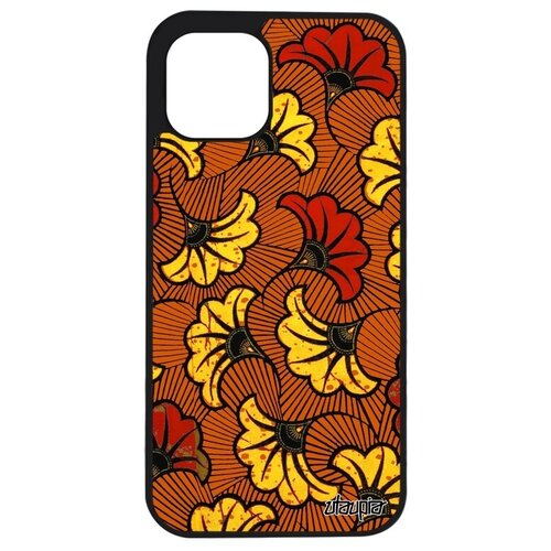 фото Противоударный чехол на смартфон // apple iphone 12 mini // "африканский принт" цветочный мотив, utaupia, оранжевый