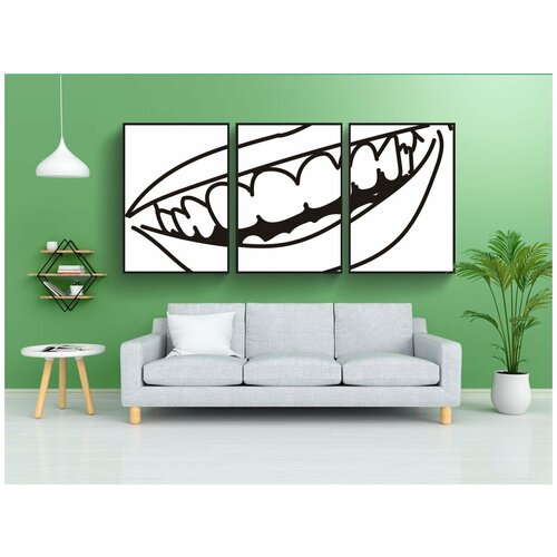 фото Набор модулных постеров для интерьера "улыбка, рот, зубы" 60x90 см. в тубусе, без рамки lotsprints