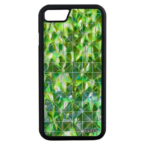 фото Простой чехол на телефон // apple iphone 7 // "плиточный мотив" узор квадрат, utaupia, зеленый