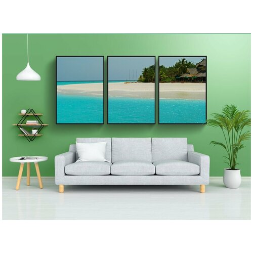 фото Набор модулных постеров для интерьера "мальдивы, океан, море" 60x90 см. в тубусе, без рамки lotsprints