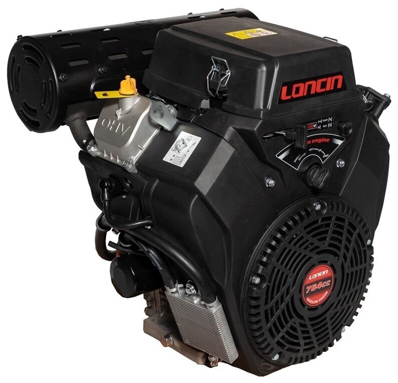 Двигатель бензиновый Loncin LC2V80FD (A type) (30л.с., 764куб. см, V-образн, вал 25.4мм, ручной и электрический старт, катушка 20А) - фотография № 4