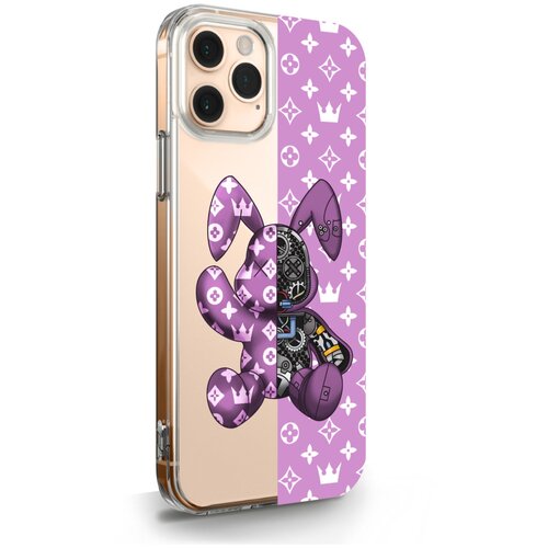 фото Прозрачный силиконовый чехол musthavecase для iphone 11 pro bunny розовый для айфон 11 про противоударный