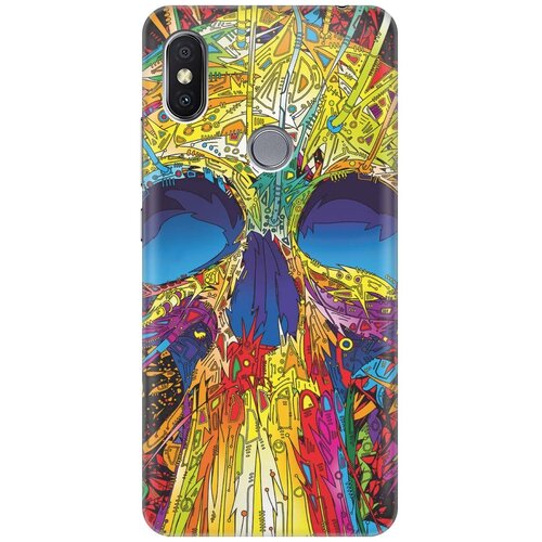 фото Re:paчехол - накладка artcolor для xiaomi redmi s2 с принтом "череп красок"