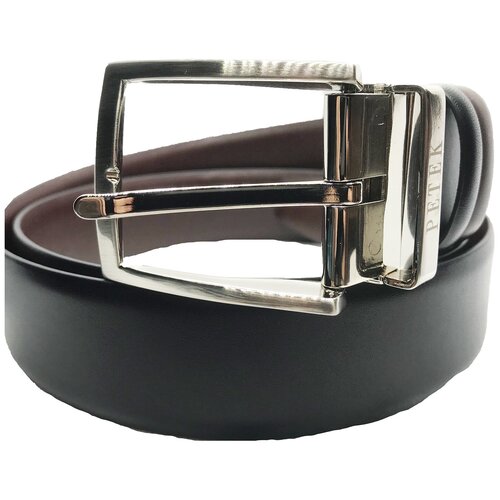 фото Ремень petek 1855, размер 125, черный, коричневый