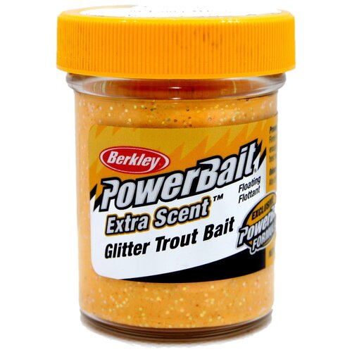Насадка Berkley PowerBait Extra Scent Glitter Trout Bait, 50 г, 50 мл, желтый