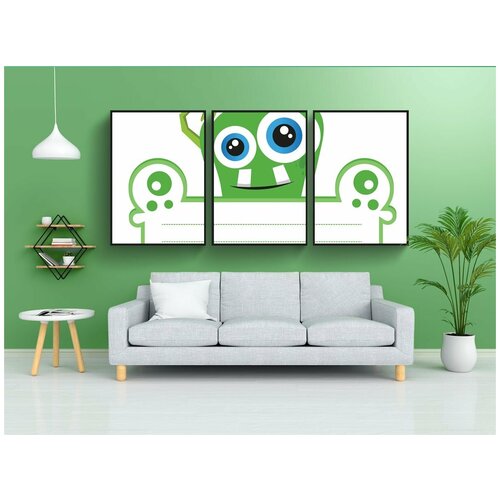 фото Набор модулных постеров для интерьера "чудовище, записывать, теги" 60x90 см. в тубусе, без рамки lotsprints