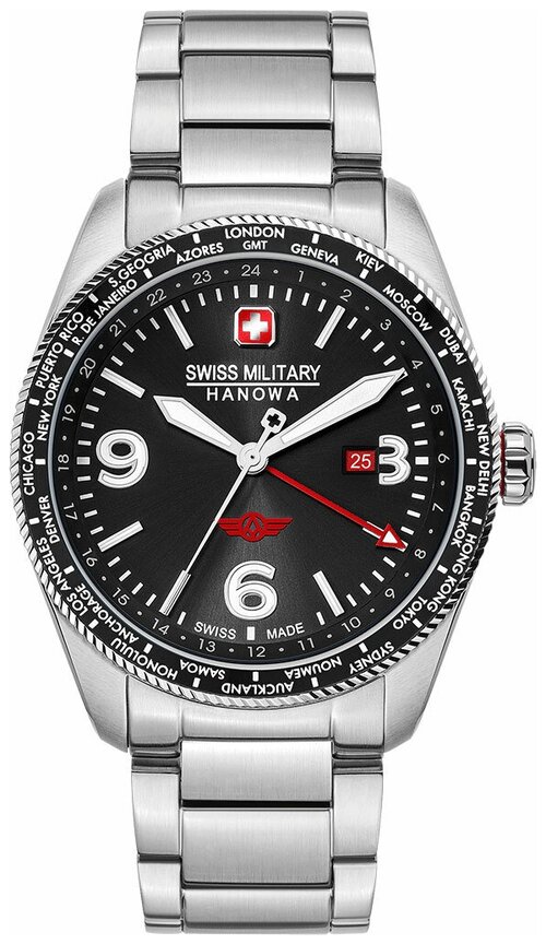 Наручные часы Swiss Military Hanowa Air SMWGH2100904, черный, серебряный