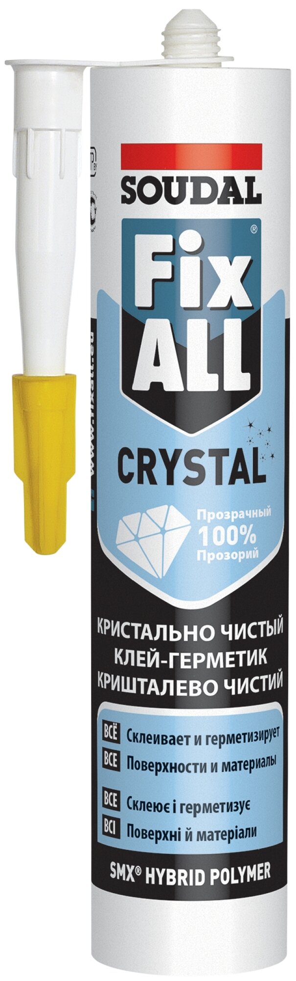 Клей-герметик Soudal Fix All. Crystal 290 мл. прозрачный 1 шт. 450 гр