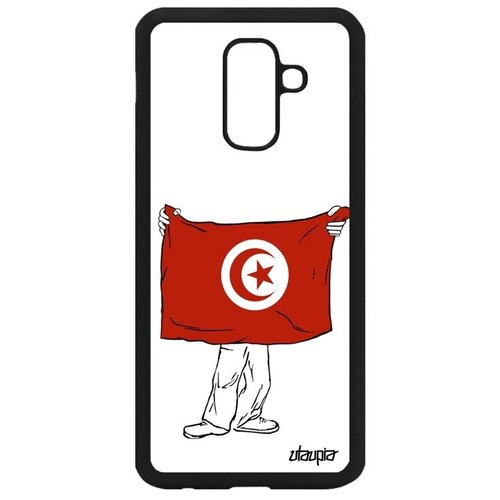 фото Ударопрочный чехол для телефона // galaxy a6 plus 2018 // "флаг туниса с руками" стиль страна, utaupia, белый