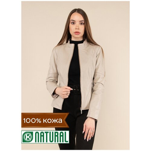 фото Кожаная куртка 18, каляев, размер 56, черный