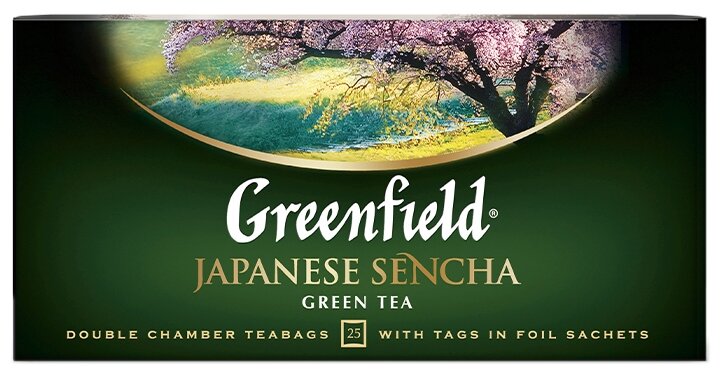 Greenfield чай зеленый пакетированный Japanese Sencha 2г*25п - фотография № 2