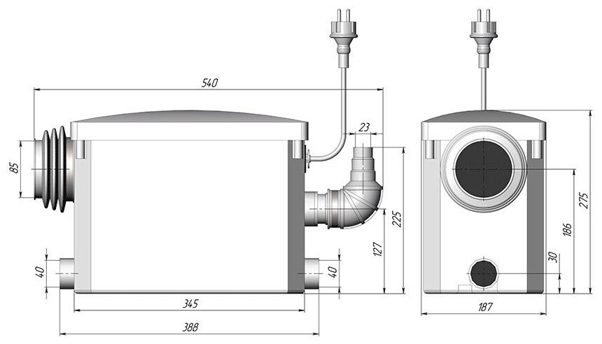 Станция насосная канализационная Unipump Sanivort 405 М - фото №7