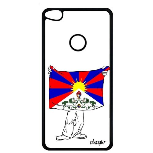 фото Красивый чехол на смартфон // huawei p8 lite 2017 // "флаг тибета с руками" стиль государственный, utaupia, белый