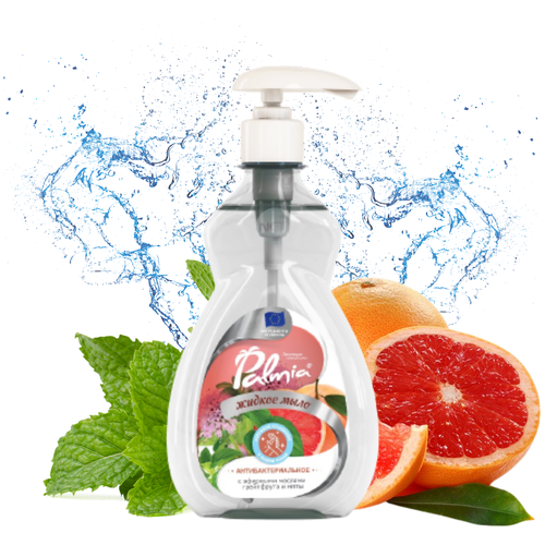 Жидкое мыло для рук Palmia антибактериальное с эфирными маслами грейпфрута и мяты, 0.45л жидкое мыло palmia антибактериальное с эфирным маслом грейпфрута и мяты 5 л