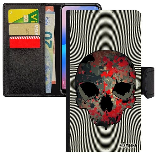 фото Противоударный чехол книжка для мобильного // iphone x // "череп" пират готичный, utaupia, серый