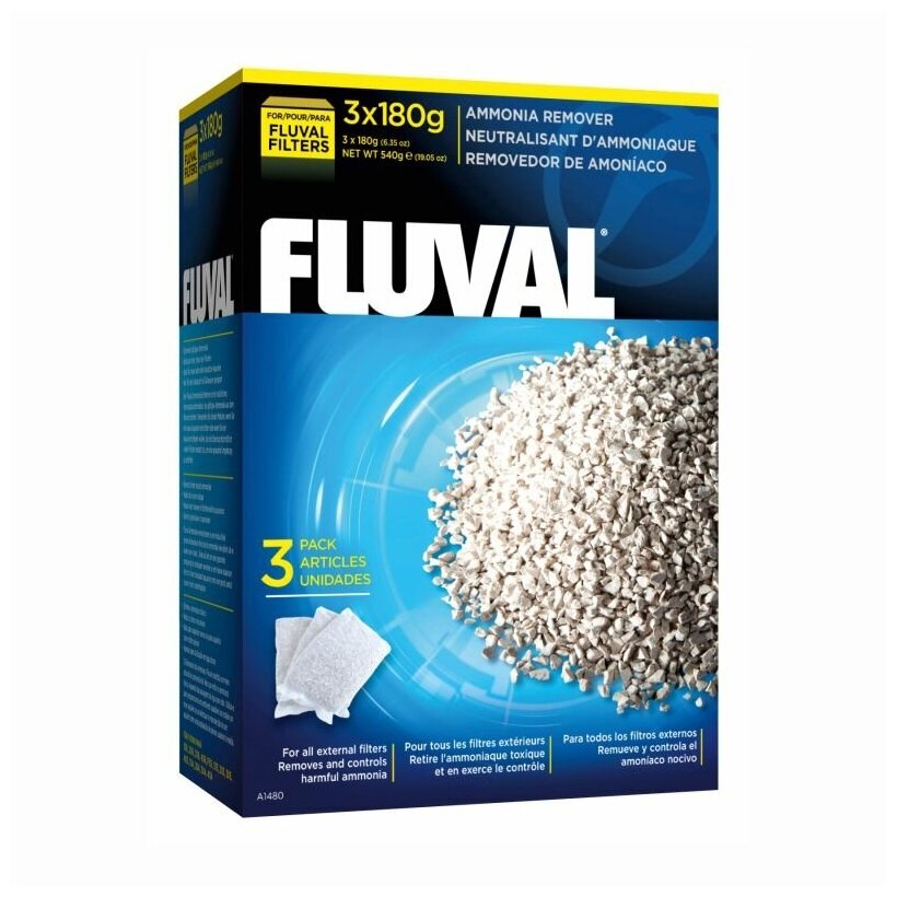 Наполнитель Fluval Ammonia Remover 180 г (комплект: 3 шт.) белый - фотография № 5