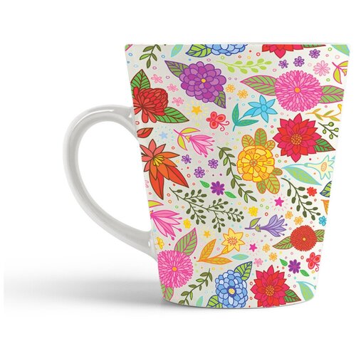 фото Кружка-латте coolpodarok цветочные узоры