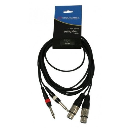 Кабель аудио 2xJack - 2xXLR American DJ AC-2XF-2J6M/3 кабель american dj mini jack 2xxlr 3m ac j3s 2xm 3