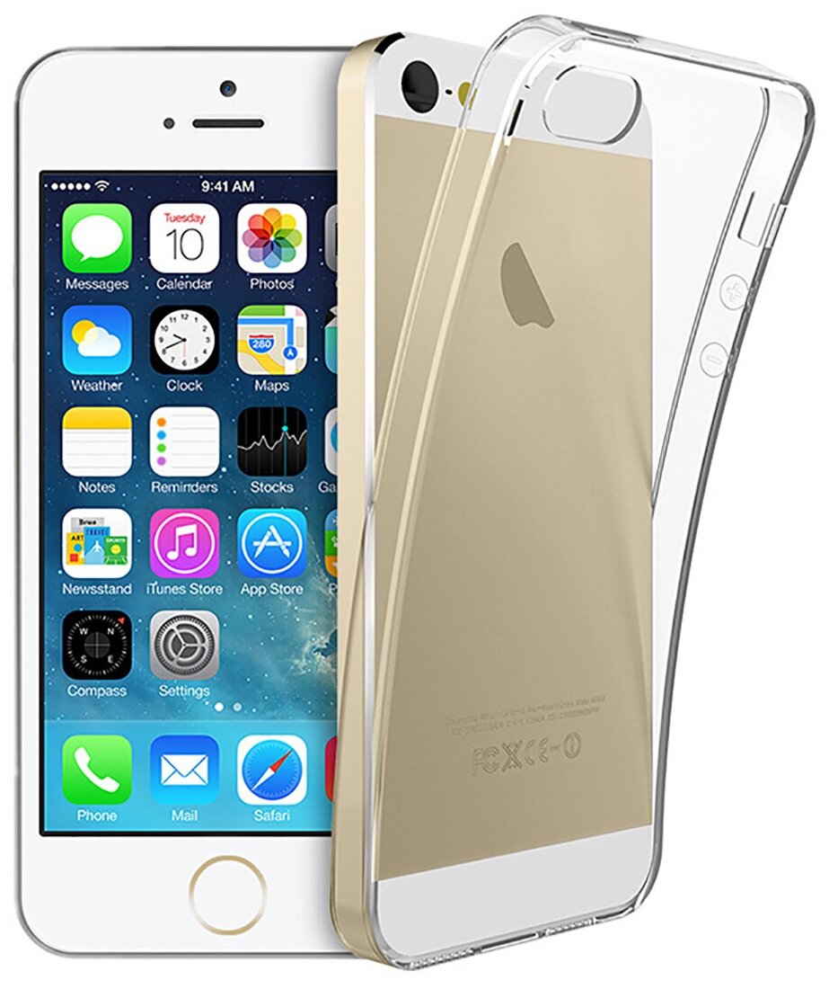 Силиконовый чехол на Apple iPhone SE / 5s / 5 / Эпл Айфон 5 / 5с / СЕ прозрачный
