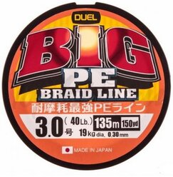 Шнур плетеный Duel BIG PE BRAID LINE 135m Blue #3.0 19kg (0.30mm)